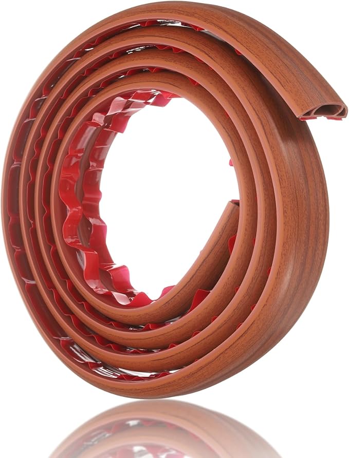 HARFINGTON 6ft Cord Cover Floor W0.6 x H0.33 Inner Channel PVC Hide Extension Cable Floor Wire Hider Wire Covers Protector for Prevent Cable Trips Cables Management, Wood Brown
