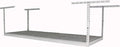 MonsterRax Overhead Garage Storage Racks 3x8’ Ceiling Mounted Shelving, Adjustable Hanging Organizer, Heavy Duty Steel, Holds 500 Pounds, Color: White, Adjustable from 24"-45" off the Ceiling