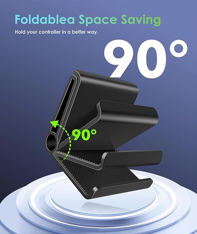 6 Pack Foldable Controller Wall Mount Holder for Xbox PS5 PS4 PS3 Switch Pro Strong Adhesive/Screw Upgraded Controller Stand Hanger with Anti-slip Pad Universal Gaming Remote, Headphone Accessories
