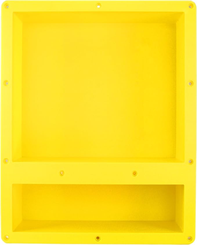 Ready for Tile Waterproof Leak Proof 16" x 20" Bathroom Recessed Shower Niche - Double Bathroom Shelf Organizer Storage for Shampoo & Toiletry Storage - Flush Mount Installation
