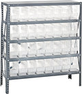 Quantum Storage Systems 1239-201CL Solid Heavy Duty 5 Shelves 32 Store-More Clear Bins 39" H x 36" W x 12" D