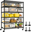 PrimeZone 6 Tier Wire Shelving with Wheels 79''H 1500lbs Storage Shelves NSF Certified Heavy Duty Steel Metal Shelf Adjustable Rolling Rack Kitchen Garage Closet Pantry Laundry 79''HX36''WX16''D