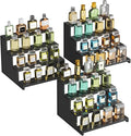 Lifewit 12 Inch Cologne Organizer for Men, 4 Tier Large Plastic Perfume Stand, Tool-free Assembly, Display Shelf for Fragrance, Aftershave, Skincare Makeup for Vanity, Bedroom, Bathroom Storage, 3 Pcs