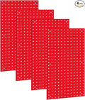 Peg Board,Pegboard Rack Garage Storage Steel Horizontal Peg Board Pack,Steel Pegboard Heavy Duty- 4 Pack 12-Inch X 24-Inch Metal Peg Board Tool Organization Panels (Red)