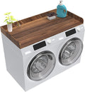 Washer Dryer Countertop, Laundry Room Wood Countertop with Edge, 54" x 27.5" Top Cover for Laundry Machine, Washer and Dryer Wood Shelf Topper for Laundry Room Counter Storage Organization, Walnut