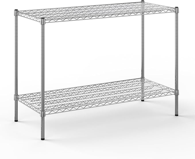 21" Deep x 48" Wide x 34" Height Wire Shelving Kit | 2-Tier | NSF Commercial Storage Rack Unit
