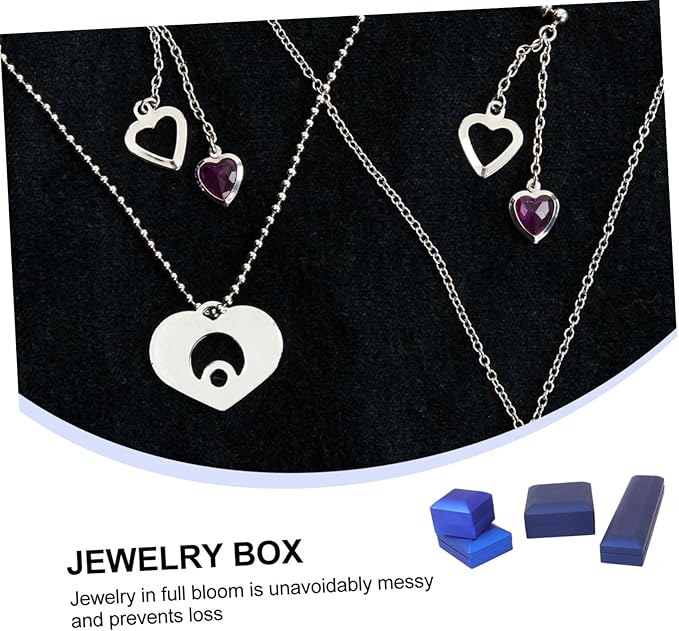 Unomor 4pcs LED Lighted Jewelry Box with Ring Pendant Necklace Bracelet Storage Cases Jewelry Organizer with Built LED Lights for Dazzling Display and Scratch Protection