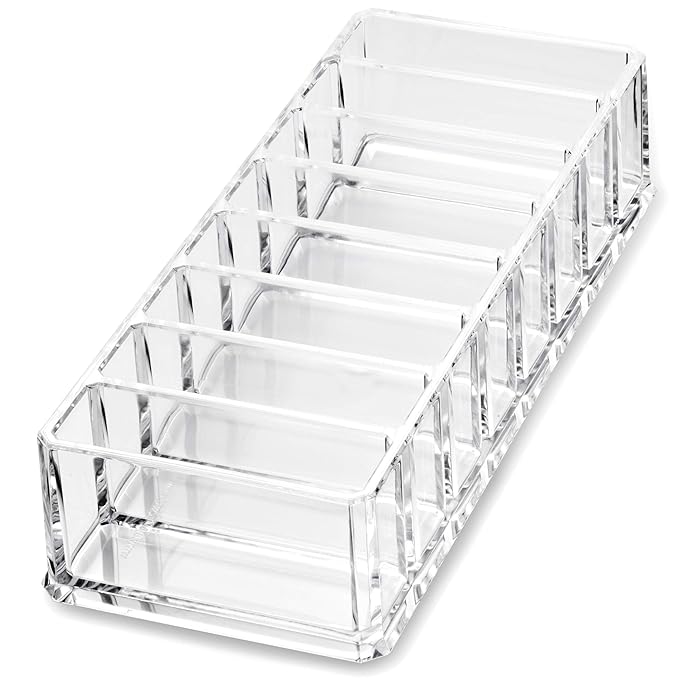 byAlegory Acrylic Lipstick & Acrylic Compact Makeup Organizer Set For Bronzer Highlighter Powder & Blush 32 Space Refillable Cosmetic Storage - Clear