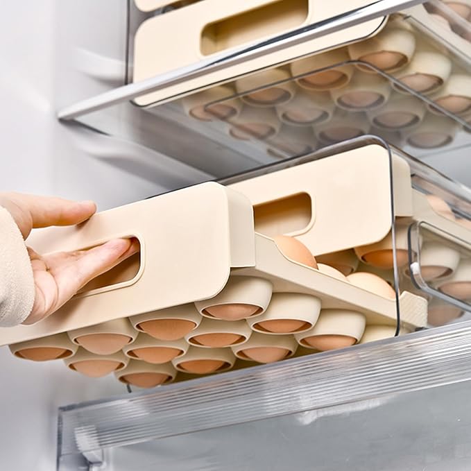 Egg Holder for Counter | Large Drawer Type Storage Box - Large Capacity Chicken Egg Holder Storage - for Home Kitchen Pantry Cabinet Farmhouse Apartment RV Camping Organization