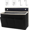 Wall Hanging Organizer Bag/Hanging Baskets with Large Mesh Compartment & 3 Pockets，Over the Door Organizer Space Saving Storage for Bedroom,RV Camper, Closet (Black-1pack)