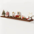 Fun Memories 72 Inch Floating Shelf, 12 Inch Deep Wall Shelf for Fireplace Mantel, Deep Storage Shelves for Home & Office, Wall Shelves with Invisible Bracket, Walnut, Set of 1