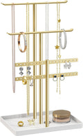 pickpiff Jewelry Stand Holder Organizer: 14.5" Sturdy Hanger for 80 Pcs Jewelry, Gift for Women, Gold Jewlery Tower for Necklace, Earring, Bracelet
