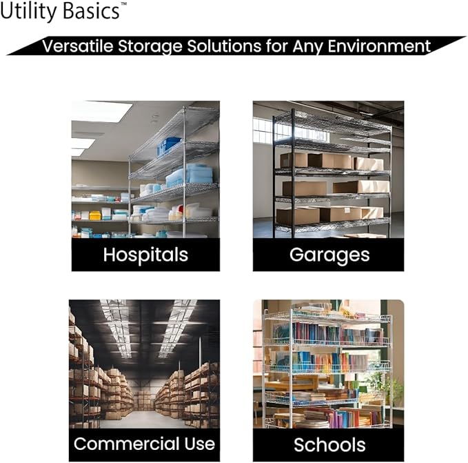 NSF Commercial 5-Tier Wire Shelving with Wheels, 60"x18"x72" Heavy Duty Metal Shelves 4000 lbs Max Capacity, Chrome Storage Rack for Garage Kitchen Pantry Warehouse