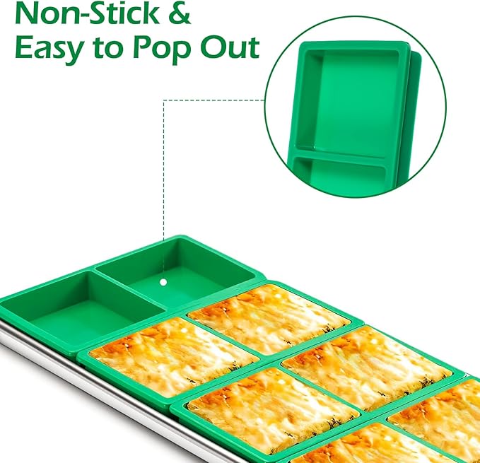 Silicone Tray Dividers for Harvest Right Freeze Dryer Medium and Small Trays, Silicones Food Molds for Harvest right freeze dryer accessories, 4 pcs Green silicone food freezer tray