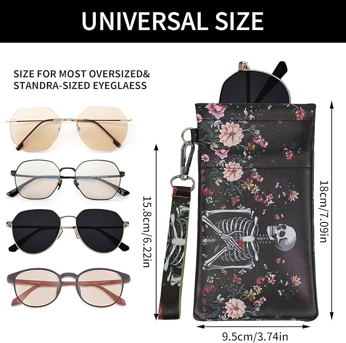 Double Eyeglass Case Soft Dual Glasses Case for Women Men Travel Squeeze Top Sunglasses Cases Eyeglasses Pouch