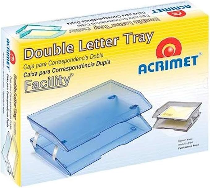 Acrimet Facility 2 Tier Letter Tray, Side Load, Letter Size/A4, Desktop File Organizer, Plastic (Solid Green Color)