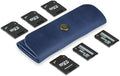 Leather SD Card Holder, SD Card Case, Micro SD Card Holder Organizer, SD Card Storage Case, Memory Card Case Cover, Travel Memory Card Case (Blue)