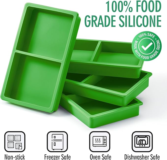 8 pcs Silicone Tray Dividers for Harvest Right Freeze Dryer Medium and Small Trays, Silicone Food Molds for Harvest right freeze dryer accessories, Green silicone food freezer tray