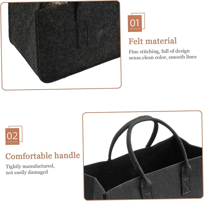 Felt Storage Bins 2Pcs 20x10x10 Inch Large Capacity Felt Basket with Handle Multi-Purpose Bag for Grocery, Shopping, Basket, Storage Bins