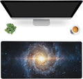 Desk Mat,Spiral Galaxy and Stars Gaming Mouse Pad,XXL Extended Mouse Pad Mat for Office,Computer,Keyboard with Non-Slip Base Stitched Eges Mousepad 35.4x15.75 inch