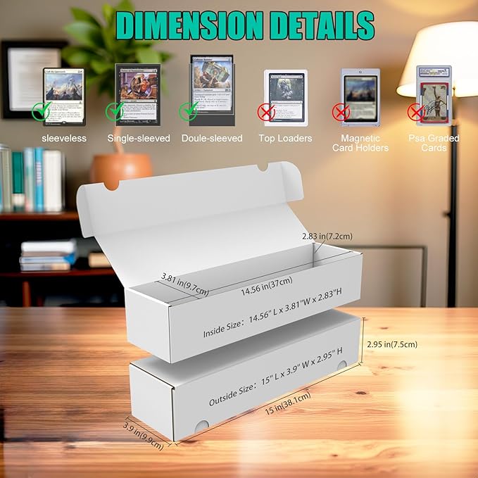 Collectible Trading Cards Storage Box, Card Storage Box with Trading Card Dividers, Collectible Trading Cards (10-Pack)