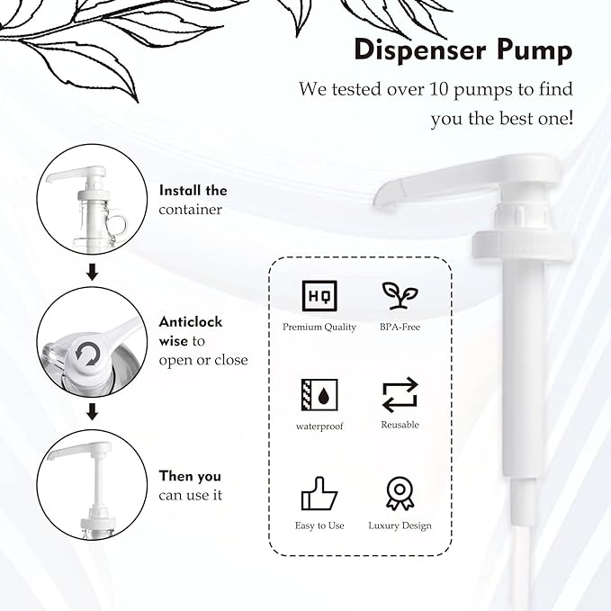 2 Pcs Glass Liquid Laundry Detergent Dispenser, Half Gallon Laundry Soap Dispenser for Laundry Room (64 oz. Each), Laundry Detergent Bottles with Pump Dispenser -Includes Labels, Funnel, Measuring Cup