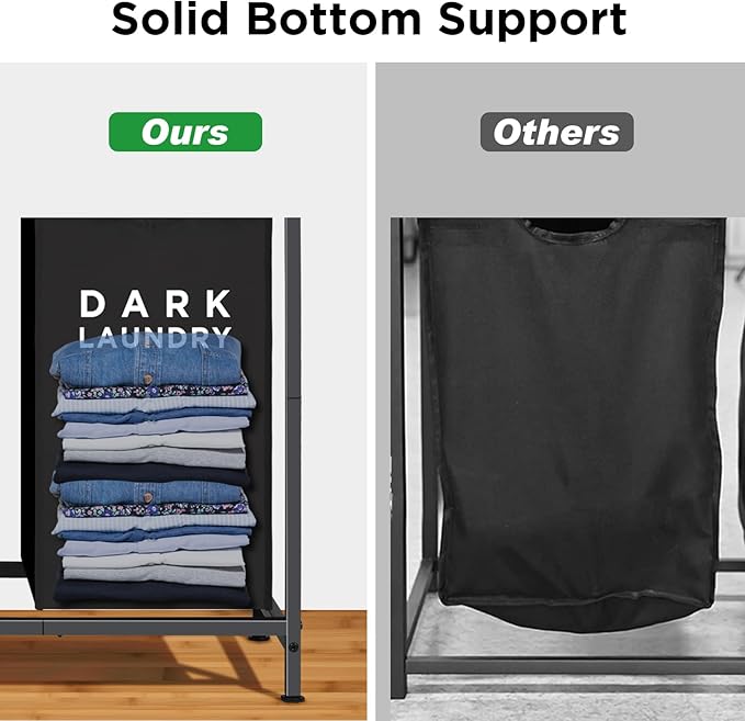 Ollieroo Laundry Hamper,Rolling Laundry Sorter 3 Section,Large Capacity Laundry Basket with Shelf,Laundry Room Organization with 3 Pull-Out and Removable Bags for Bathroom, Laundry Room,Mixed Color