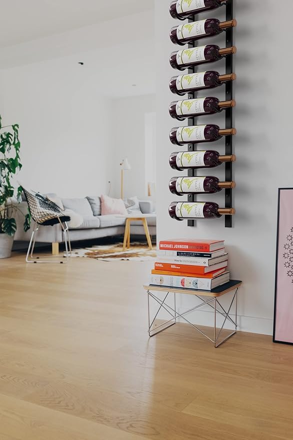 Jagged Ridge Wine Rooms - Premium Wall Mounted Metal Wine Rack - 12 Wine Bottles Holder - Modern Wine Rack, Matte Black - Space Saving for Home, Kitchen, Bar - Designed in Canada by Wine Enthusiasts