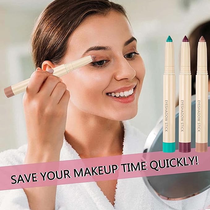 Enthusiasm Matte Eyeshadow Stick, Cream Eyeshadow Pencil, Long Lasting Waterproof Eye Shadow, High Pigment Hypoallergenic Highlighter Stick - Create Multi-Dimensional Eyes Look