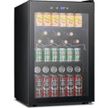 COWSAR Beverage Refrigerator 145 Can Wine Cooler Freestanding Mini Fridge Small with Digital Temperature Control, Glass Door, and Child Lock, Quiet Drink Refrigerator for Home, Bar– 4.5 Cu. Ft.