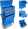 8-Drawer High Capacity Rolling Tool Chest, Removable Cabinet Storage Tool Box with Wheels and Drawers, Detachable Toolbox with Lock for Workshop Mechanics Garage