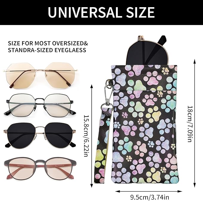 Double Eyeglass Case Soft Dual Glasses Case for Women Men Travel Squeeze Top Sunglasses Cases Eyeglasses Pouch