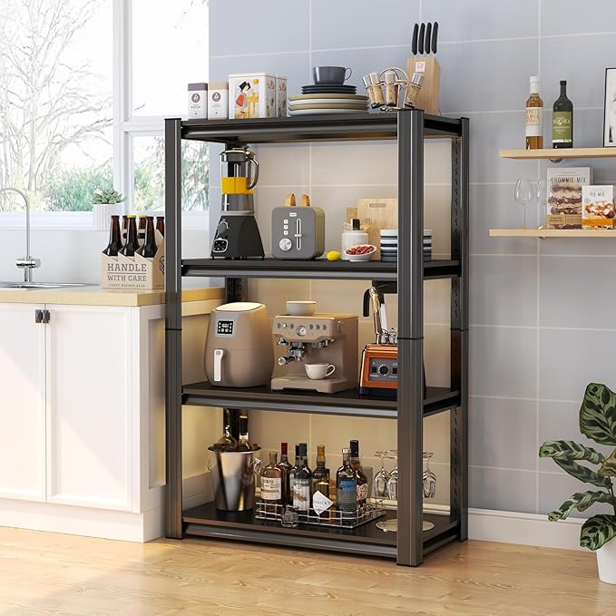 Garage Storage Shelves,5 Tier Shelving Unit, 40 inch Wide, 18” Deep, 78” Tall Organizer Metal Shelf for Basement/Laundry/Pantry Heavy Duty, Adjustable,Easy to Install (4Tier-24"WX14"DX44"H)