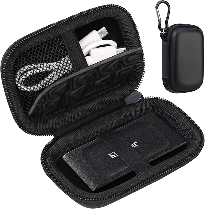 Lacdo Hard Carrying Case for Kingston XS1000 / XS2000 / XS1000R SSD 500GB/1TB/2TB/4TB Portable External Solid State Drive USB 3.2 EVA Shockproof Protective Storage Travel Bag, Black