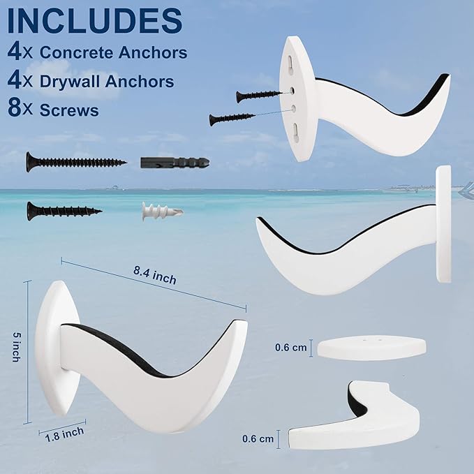 Hang 11 Surfboard Wall Mount - Surf Board Wall Hangers, Surfboard Mount, Beautiful Sustainable Wooden Rack, Perfect to Display Your Board, Surf Racks, Horizontal Hanger, Surfing Accessories