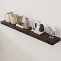 Axeman Floating Shelves for Wall, Rustic Elm Wood 56'' W x 8" D Wall Shelf with Invisible Bracket, Large Long Wall Mounted Storage Shelves for Living Room, Bedroom, Kitchen, Bathroom Decor, Walnut
