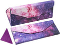 Foldable Glasses Case, Magnetic PU Leahter Sunglasses Case, Cute Hard Shell Folding Eyeglass Cases for Women Kids