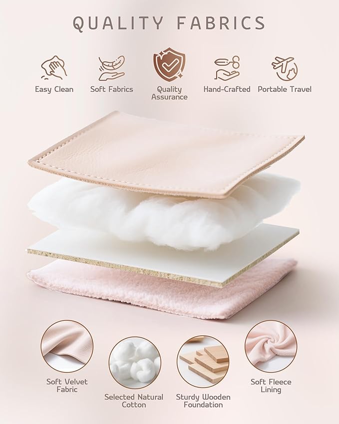 VELORIA Jewelry Box, Premium PU Leather Travel Jewelry Organizer & Storage, Dust-Proof, Scratch-Resistant Jewelry Case for Necklace Bracelet Bangle, Portable Luxury Gift for Women & Girls (Cloud Pink)