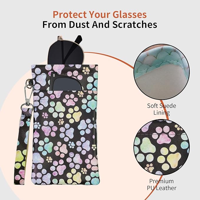 Double Eyeglass Case Soft Dual Glasses Case for Women Men Travel Squeeze Top Sunglasses Cases Eyeglasses Pouch