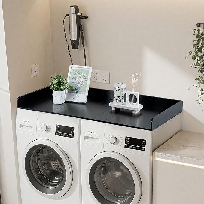 Hanobe Washer Dryer Countertop Topper : Wood Laundry Table Top - Over Washer and Dryer for Laundry Room