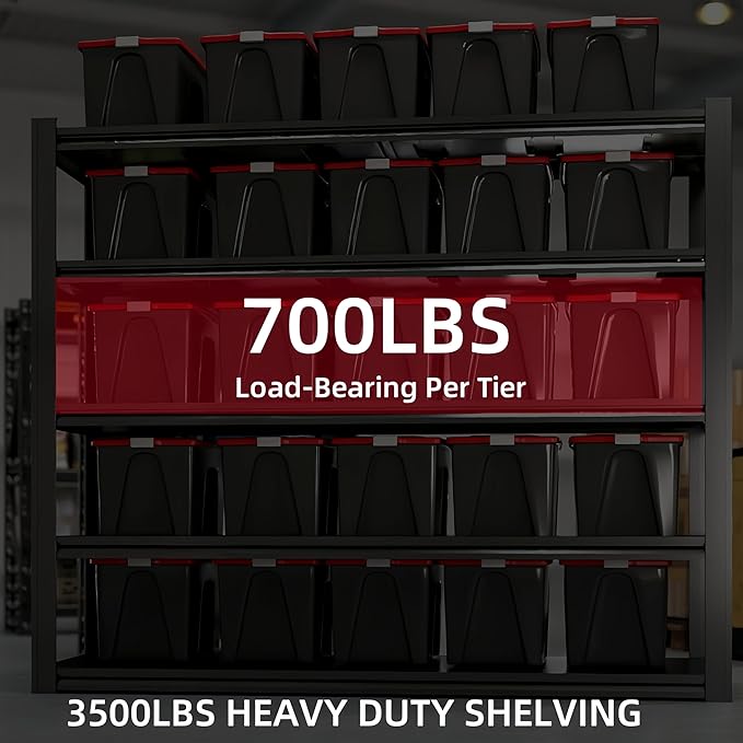 72“H Garage Shelving Heavy Duty Storage Shelves 3500 LBS Adjustable Metal Shelving Uints and Storage for Garage,Warehouse,School,Commercial,Business, 62 "W x 24 "D x 72 "H (5T 72*62*24)