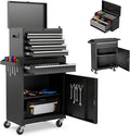 5-Drawer Rolling Tool Storage Chest Cabinet with Detachable Top Tool Box, Liner, Universal Lockable Wheels,37.6"x 20.7"x 11" Expandable, Locking Mechanism, Metal Tool Cart for Garage Workshop