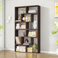 Expandable Bookcase with Adjustable Width,Wooden Room Divider Bookshelf,Standing Display Storage Organizer for Living Room,Study Room or Home Office