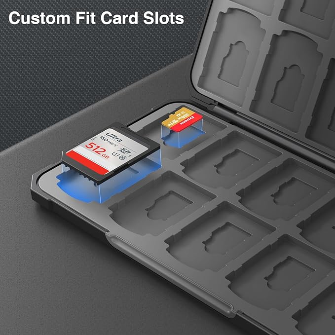 HEIYING Memory Card Case for SD/TF Cards,Portable SD Card Holder Storage Case Compatible with 20 SDXC SDHC and 20 TF Cards Slots