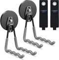 3-H Magnetic Wave Hooks Heavy Duty 2 Pack, Large Magnet Garage Hooks Heavy Duty and Strong Utility Magnetic Tool Holde for Hanging and organizing Garden Power Tool (Grey