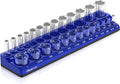 Olsa Tools Magnetic Socket Organizer | 3/8-inch Drive | SAE Blue | Holds 26 Sockets | Professional Quality Tools Organizer