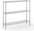 14" Deep x 60" Wide x 54" Height Wire Shelving Kit | 3-Tier | NSF Commercial Storage Rack Unit