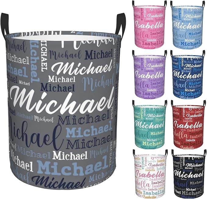 Custom Name Laundry Hamper, Personalized Laundry Baskets with Name for Boys Girls Women Men, Customized Collapsible Dirty Clothes Hamper Easy Storage Gifts for Bedroom Bathroom Living Room