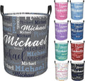 Custom Name Laundry Hamper, Personalized Laundry Baskets with Name for Boys Girls Women Men, Customized Collapsible Dirty Clothes Hamper Easy Storage Gifts for Bedroom Bathroom Living Room