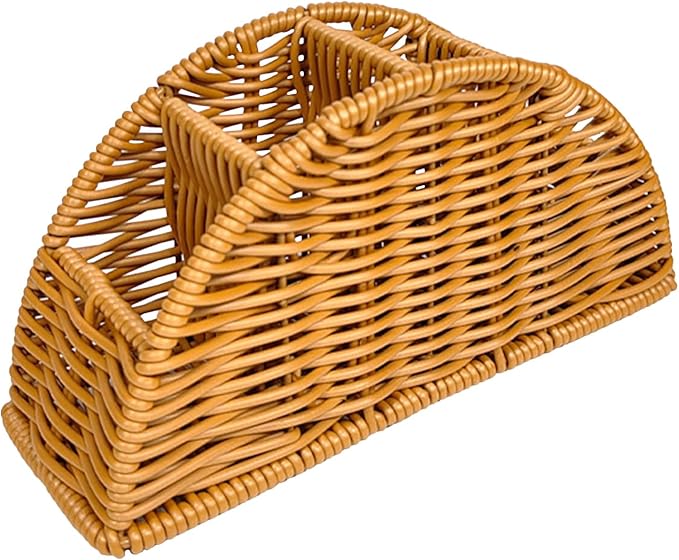 jojofuny Synthetic Rattan Remote Storage Holder Organizer Makeup Brush Holder Vintage Desk Caddy Tissue Box Organizer For Coffee Table Bedroom Bathroom